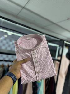 Ready Heavy Rayon With Lucknowi <b>Work</b> With <b>Mate</b> Sequence of Men's Traditional wear Kurtas Functions - Product Image 6