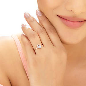 แหวนเพชรรูปไข่สีโรสโกลด์ - Product Image 2