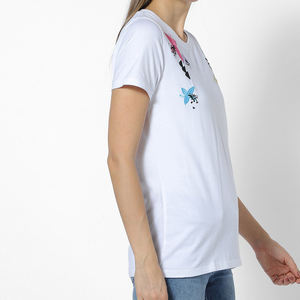 Nouvelle collection haute d'été T-shirt en coton pour femmes Logo personnalisé à manches courtes Broderie unie de haute qualité Vente à chaud Design imprimé - Product Image 2