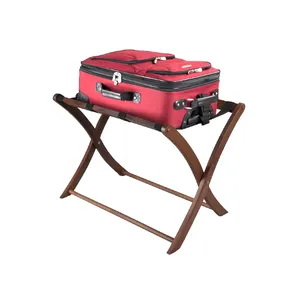 Wooden Folding Suitcase Luggage Stand for Hotel Apartment and Outdoor Use Baggage Rack for Living Room Luggage Holders