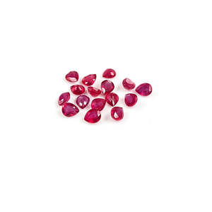 Natural Bangkok Ruby Loose Gemstone Calibrated Pears 4x5mm & 5x6mm Faceted with Brilliant Trillion Oval Cut <b>Red</b> Color <b>Beads</b> - Product Image 1
