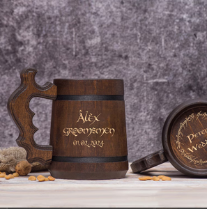Personalized Wooden <b>Mug</b>, Best Man Proposal Groomsmen GiftsHusband Gifts, Couples Gift, Christmas Gifts - Product Image 2