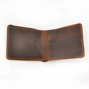 Portefeuille en cuir véritable pour homme, vente en gros 2026 |   Haute qualité, logo personnalisé |   Petit sac à main violet avec doublure en PU et porte-monnaie - Product Image 4