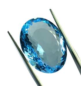 100% naturel londres bleu topaze pierre à facettes de qualité supérieure forme ovale BT pierre taillée pour plusieurs utilisations de bijoux pierres précieuses topaze - Product Image 4
