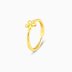 แหวนคลัสเตอร์ทำจากเรซินชุบสีโรสโกลด์ที่ทันสมัยมีสไตล์ฝังดอกไม้สีทองขนาดเล็ก - Product Image 2