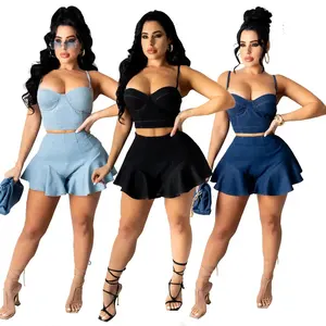 Hochwertige benutzer definierte Logo Overall Jump Suit Stretch Plus Size Blue Denim Sexy Anzug Jumps uit für Frauen