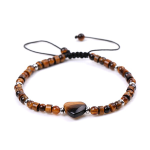 Bracelet unisexe ajustable à perles avec breloque cœur, multicolore, en acier inoxydable, style bohème tendance, cadeau de bijoux - Product Image 3