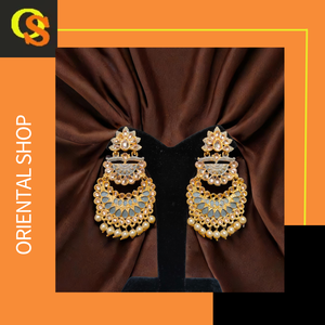 ชุดต่างหูแบบดั้งเดิม22CT ชุบทองแบบ Jhumka เครื่องประดับสำหรับผู้หญิงที่สวมใส่โดยผู้ส่งออก - Product Image 2