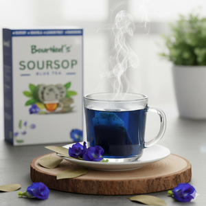 Bourneels SOP กล่องชาสีฟ้า20ถุงจุ่มถุงชาไม่มีสารกันบูดสูงวิตามินซีทุเรียนเทศชาสีฟ้า - Product Image 3