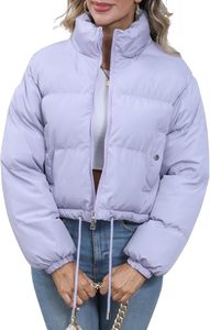 2025 tendencia Mujer dos tonos Casual cuello mujer chaqueta acolchada venta al por mayor chaquetas de bombardero para mujeres de talla grande - Product Image 6