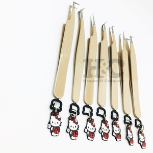 Pince à épiler visage d'ours pince à cils beige avec une forte adhérence testée à la main durable et antidérapante logo personnalisable vison - Product Image 2