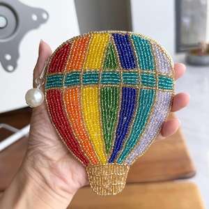 Bolso de mano con cuentas de semillas de estilo bohemio hecho a mano, monedero con cuentas bordadas y logotipo personalizado, tallas de moda para mujer para promociones - Product Image 2