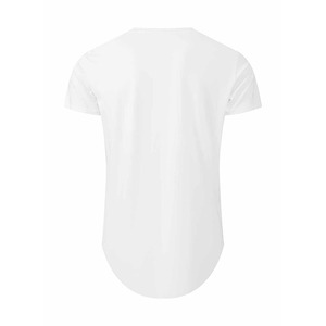 Camiseta ajustada para gimnasio, camiseta de rendimiento, nueva camiseta ajustada para hombre, camisetas de palangre de algodón, dobladillo curvo más largo, ropa informal para gimnasio con músculos - Product Image 4