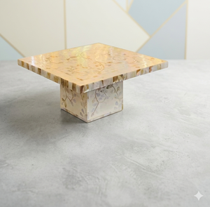 Cake Serving Stand Party Wedding <b>Table</b> Decoration Mother Pearl <b>Square</b> Shape Handmade Handcrafted Cake Serving Stand - Product Image 1