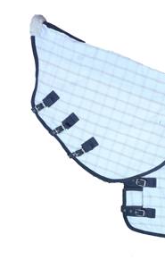 Alfombra de Carreras de Caballos de calidad del exportador indio Diseño de verano Tela impermeable de nailon relleno de algodón de color sólido con capucha desmontable - Product Image 5