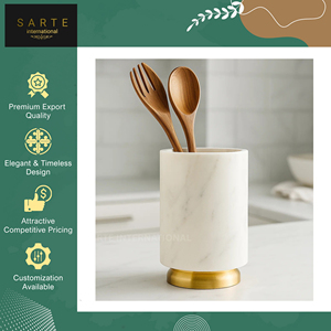 Porta Utensilios de Mesa Personalizable de Primera Calidad, Ecológico, Apto para Lavavajillas, de Latón, Acero Inoxidable y Mármol - Product Image 4