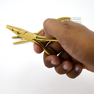 Outil d'extension de cheveux professionnel double fonction sertir et enlever les pinces léger double ressort or coiffeur Micro anneau - Product Image 1