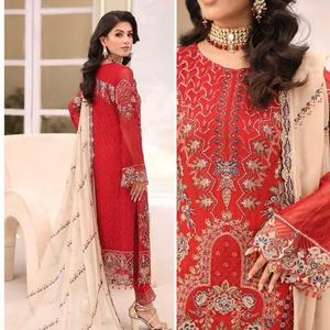 Robes brodées en mousseline de soie Ramsha Shalwar Kameez Vol F27 Collection indienne pakistanaise pour femmes - Product Image 2