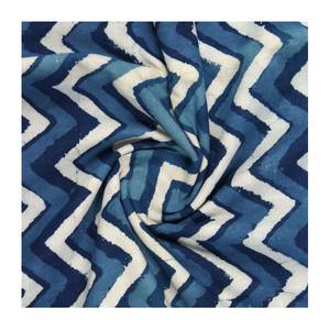 High Quality Indigo Block Print Jeans Fabrics Competitive New Dress Woven Cotton <b>Denim</b> - Product Image 6