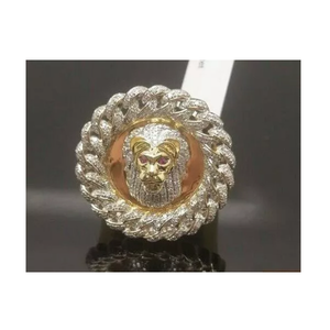 2pc Real Moissanite Cluster 14K Yellow Gold Plated Cut Men's <b>Pinky</b> <b>Ring</b> 2pc Real Moissanite Cluster 14K Yellow Gold Plated <b>Ring</b> - Product Image 1