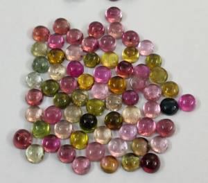 Cabujón redondo de turmalina Multicolor Natural de 2,5mm de alta calidad-Turmalina Multicolor suelta de alta calidad - Product Image 6