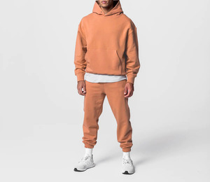 Sudadera informal de manga larga, chándal personalizado, conjunto de Sudadera con capucha esencial de algodón para hombre, conjunto de pantalones de chándal y Sudadera con capucha, chándales en blanco - Product Image 6