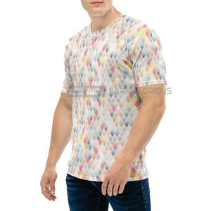 Camisetas de sublimación transpirables para hombres, 100% algodón antiarrugas, estilo único, diseño personalizado, tamaño, la mejor camiseta de sublimación para hombres - Product Image 4