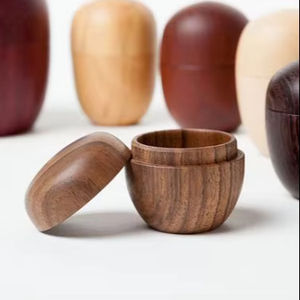 Recipiente de almacenamiento de madera de calidad hecho a mano para alimentos secos Recipiente de tapa de tarro de madera natural de alta calidad Mejor precio Especias de cocina - Product Image 1