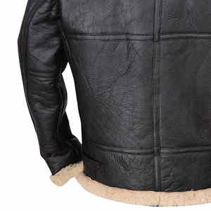 Veste en cuir de peau de mouton pour hommes à prix abordable fabriqué en usine en plein air - Product Image 5