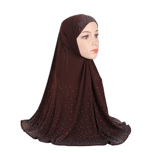Hijab musulmán con estampado de dibujos animados Abayas con encaje transpirable estilo Dubái pañuelo largo instantáneo para festivales y oración 1 pieza - Product Image 5