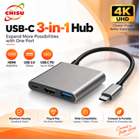 Hub USB-C 3-en-1 Type-C vers HDMI USB-A PD Adaptateur multiport pour ordinateur portable MacBook
