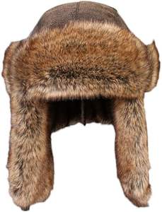 Chapeau de pilote d'hiver chaud pour homme, imperméable, en cuir d'aviateur, avec doublure en fausse fourrure, pour le sport et les fêtes, la pêche - Product Image 5