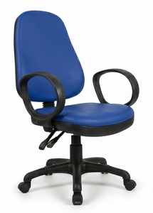 Ergonomic PU Leather Office Chair with Fixed Armrests Swivel Base for Home Office Use - Product Image 4