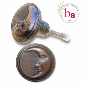 มือจับลิ้นชักตู้ทรงพระจันทร์ทองเหลืองโบราณ ดีไซน์อุตสาหกรรมสแตนเลส คุณภาพสูง สำหรับห้องครัวและห้องนอน - Product Image 1