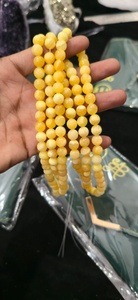 High quality Yellow Calcite 8mm 45 to 48 natural beads string wholesale crystal For <b>healing</b> & energy meditation reiki crystal - Product Image 2