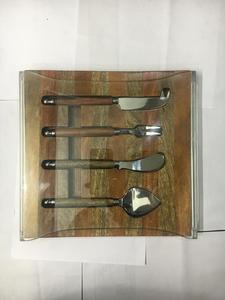 Boîte en bois naturel réglable plateau à couverts en bois avec ensemble d'outils de cuisine pour le fonctionnement manuel des fruits et légumes - Product Image 4