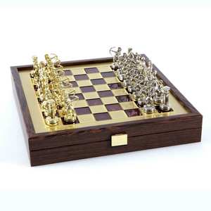 Jeu d'échecs de l'armée romaine grecque de Manopoulos, parfait pour le divertissement en intérieur et pièce décorative pour la maison, fabriqué à la main en Inde - Product Image 2