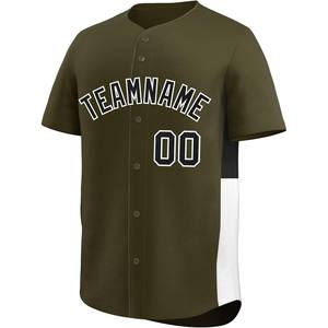 Jersey de béisbol personalizado con tela de malla bordada abotonada estilo profesional equipo de jóvenes adultos uniforme aparejo sarga número Dry Fit - Product Image 3