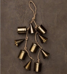 Decorative hand-forged iron cow <b>bells</b> with classic metal clanging sound and rustic design for farms or patios - Product Image 4