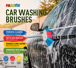 Brosse de lavage de voiture à long manche en aluminium et poils souples en plastique pour le nettoyage des véhicules sans rayures sur la surface de la voiture - Product Image 1