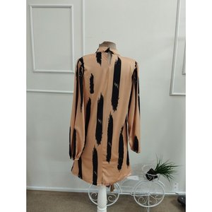 Vestido corto modal estampado con cuello de pescador y mangas largas para mujer, 38529 - Estampado - Product Image 5