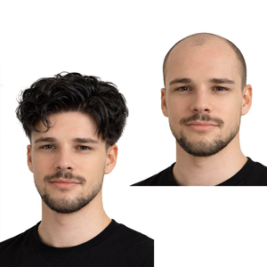 Prótesis Capilar Permanente de 6 Pulgadas, Cabello Liso Ondulado Negro Natural, Peluca para <span class=keywords><strong>Hombre</strong></span>, Cabello Humano Virgen, Sistema de Reemplazo de Cabello Indio - Product Image 1