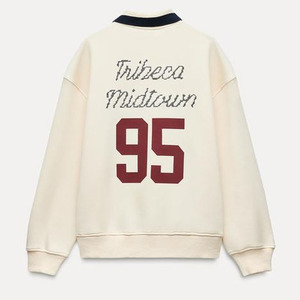 เสื้อสเวตเตอร์คอวีสำหรับผู้หญิงชุดเสื้อสเวตเชิ้ตผ้าฟลีซผ้าฝ้ายโอเวอร์ไซส์แบบกำหนดเอง - Product Image 5