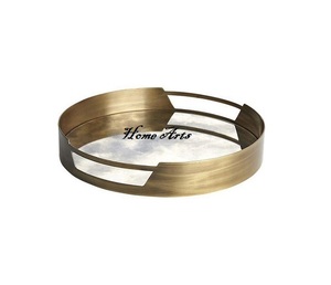 Plateau de service en bois et en acier inoxydable pour desserts et collations Plateau de service de taille et de forme personnalisées pour un usage domestique - Product Image 4