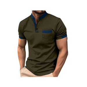 Camisetas de Polo de manga corta para hombre al por mayor, camisetas de golf de punto liso transpirable de algodón 100%, patrón sólido - Product Image 1
