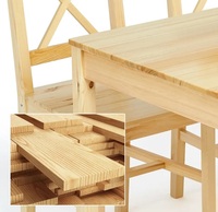 Ensembles de table à manger en bois de pin, prix d'usine, 4 chaises, meubles de maison, ensembles de salle à manger pour restaurant