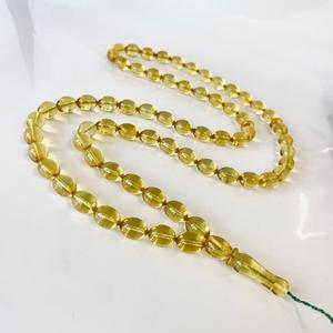 Rosario Islámico de 66 Cuentas Hechas de Ámbar Báltico Amarillo Claro, Cuentas de Ámbar Oliva - Product Image 1