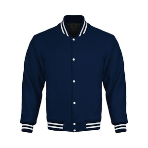 All colour plus size Varsity Jackets for Men Stand Collar Woolen <b>Fabric</b> Casual Style Front Logo CollegeBaseballjacket for men - Product Image 4