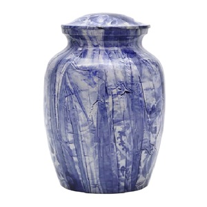 Urnes funéraires en aluminium de haute qualité avec urnes funéraires en métal fini marbre violet pour cendres humaines - Product Image 5