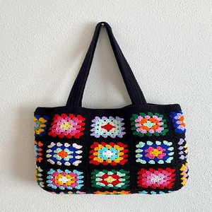 Venta al por mayor de bolso de punto personalizado de ganchillo grande bolso de hombro estilo étnico de lana para las mujeres - Product Image 2